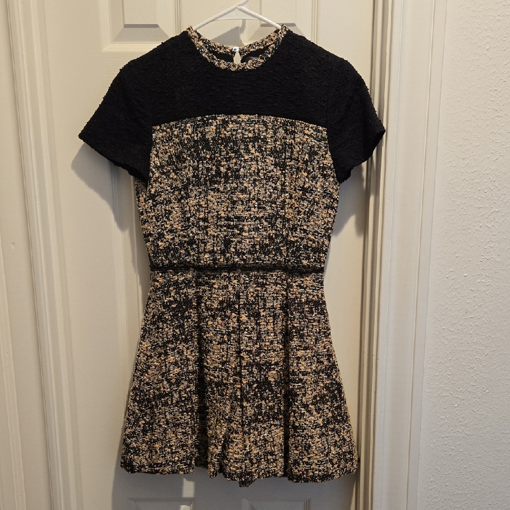 Proenza Schouler Black and Tan Tweed Dress